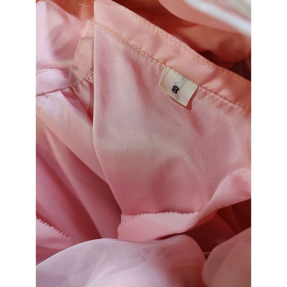 Vintage Pink BarbieCore Drop Waist Rose Taft Couture Gown by Elizabeth Arden - Picture 12 of 16